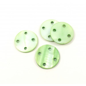 Green shell button with four holes*